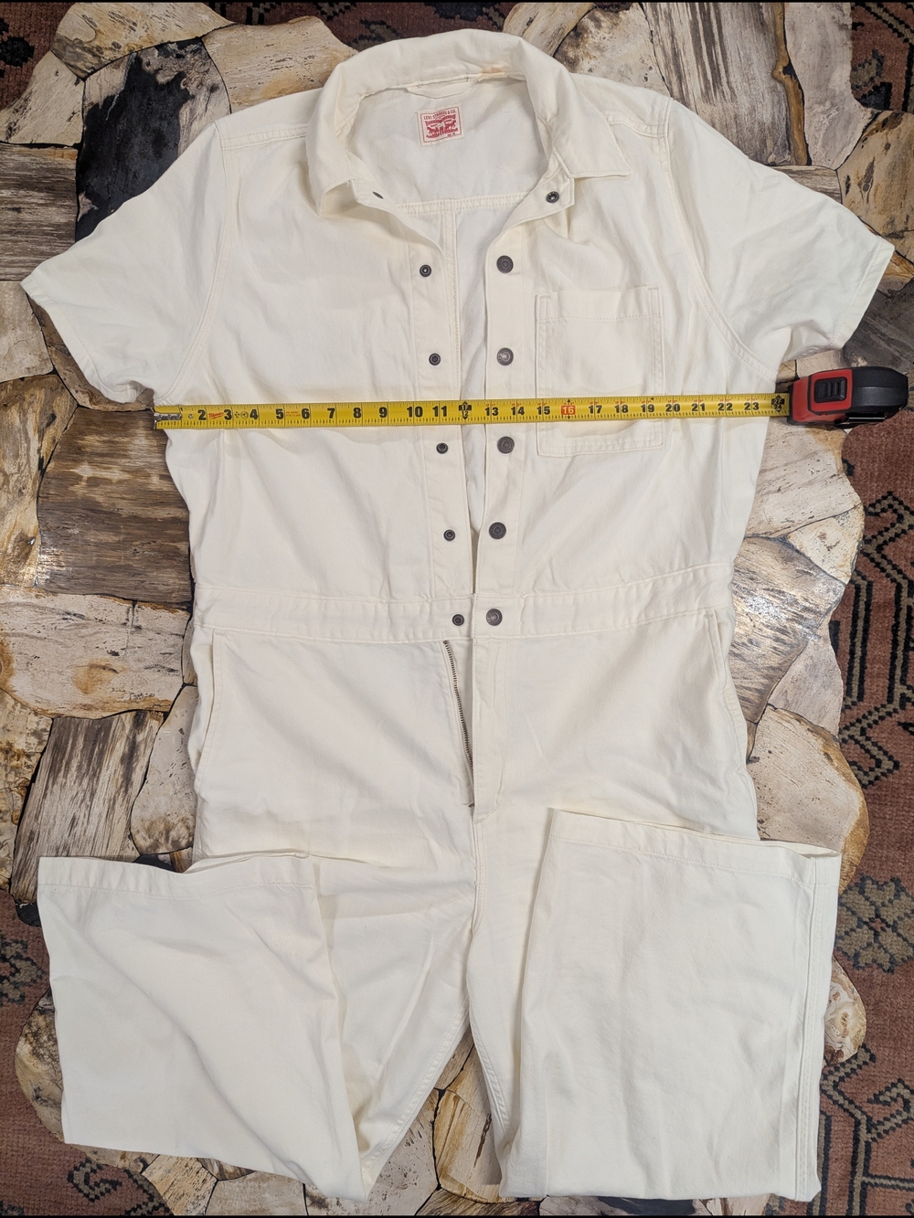 Levi's Cream Short-Sleeve Jumpsuit - Picture 2 of 4